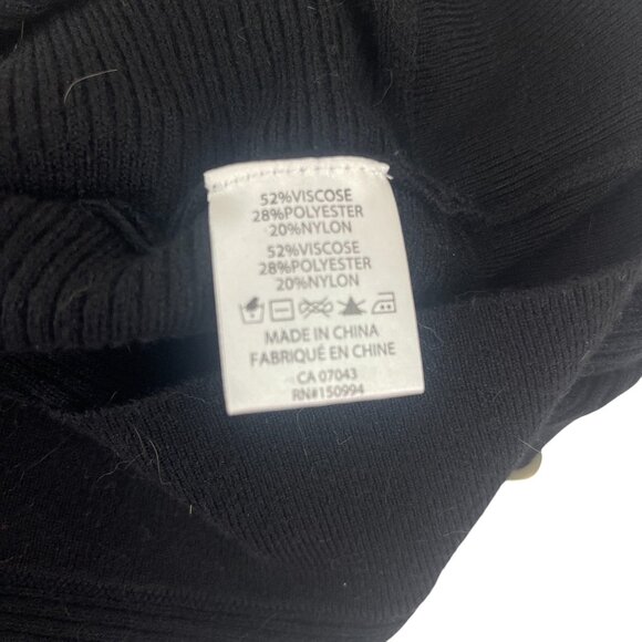 Belldini Womens Button Shoulder Sweater L Black Grandmacore Neutral Oversized - Picture 3 of 5